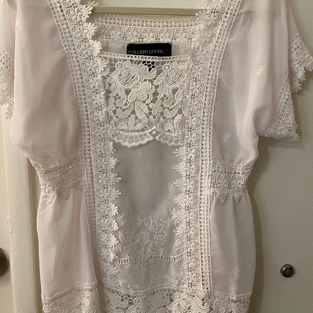 NEW~ NEVER Worn Colleen Lopez Lace Blouse SZ Small